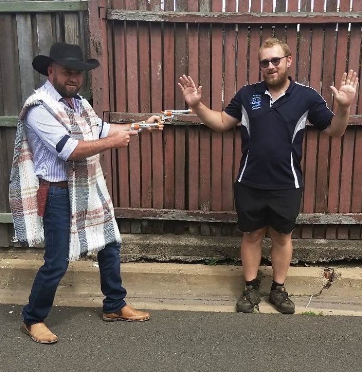 Country theme cowboy and sherriff