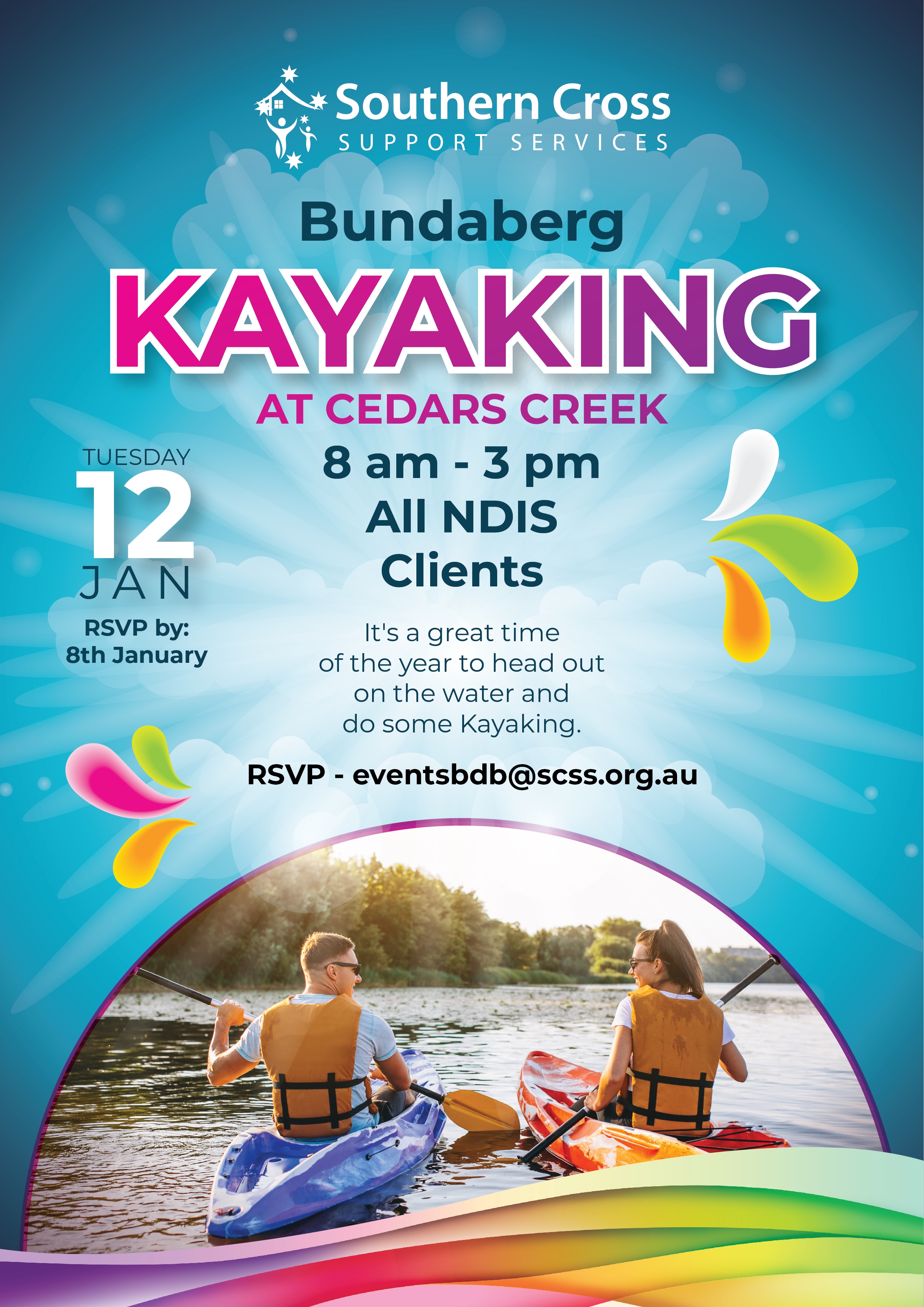 Bundaberg 2021 January - NDIS Event Poster Kayaking