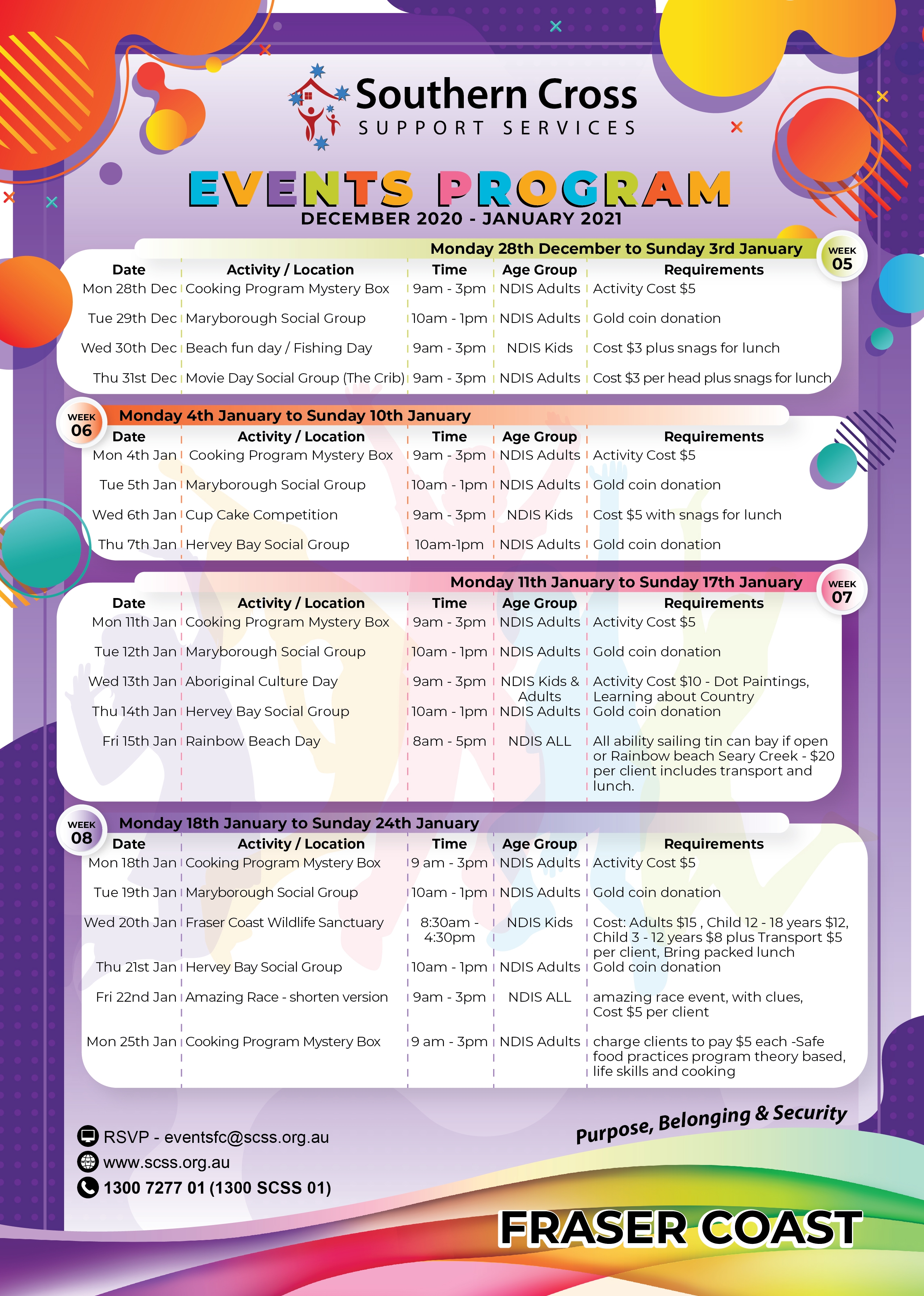 NDIS Events Program - Crib Club Fraser Coast January 2021